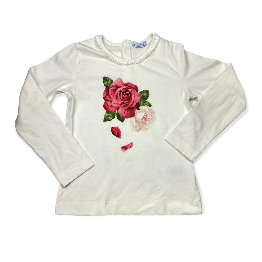 Girls Mayoral Rose Print Shirt